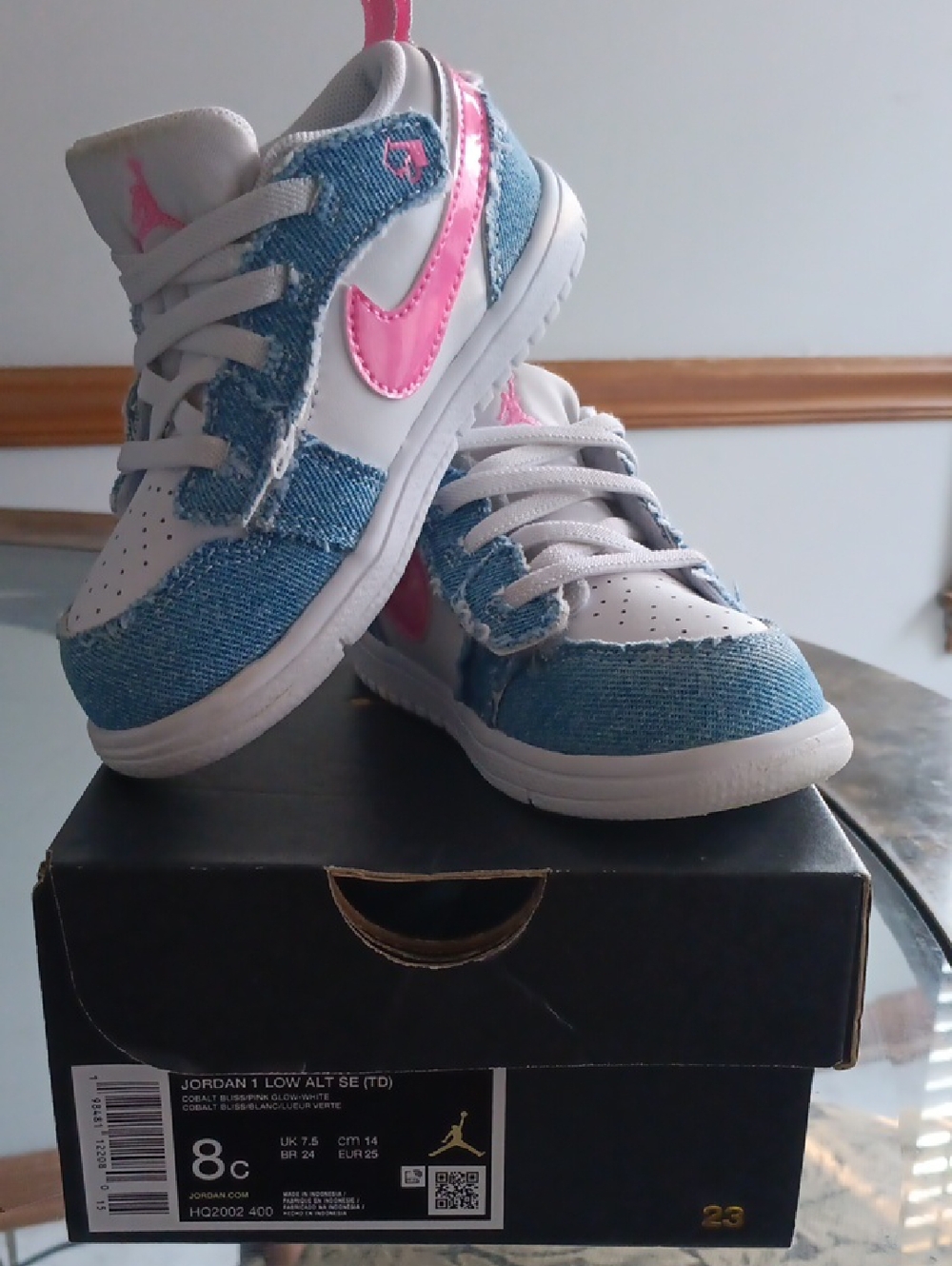 Nike Kids Denim & Pink Low-Top Sneakers
